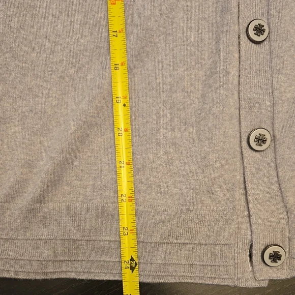 Tory Burch Gray V-Neck Knit Sweater. Used. Good Condition. - Picture 4 of 6